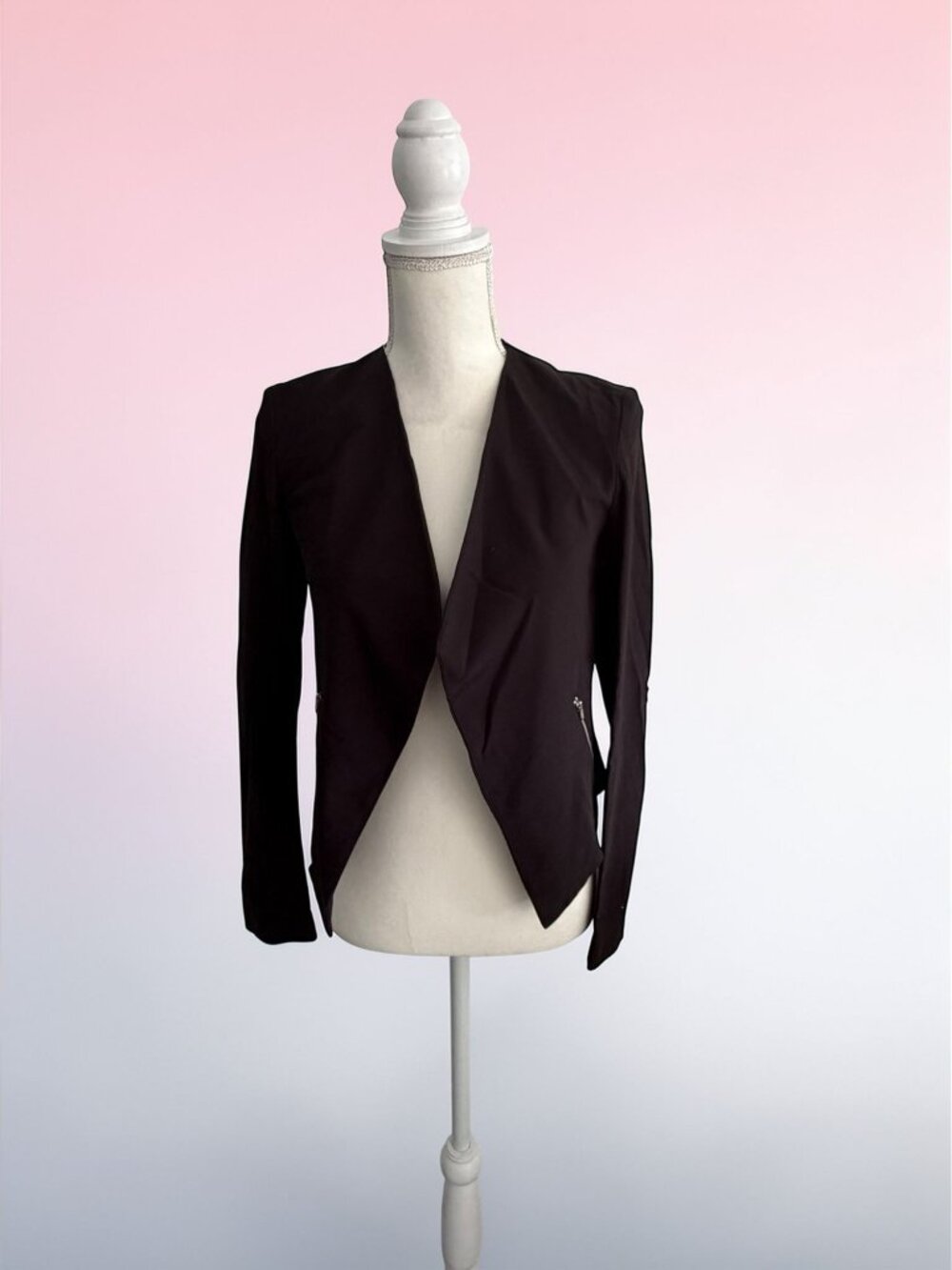 H&M Black Asymmetrical Blazer Jacket Size US 2
